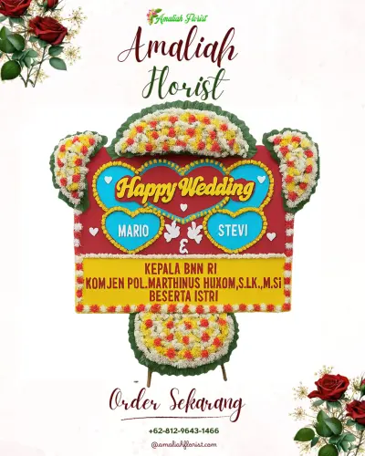 Karangan Papan Bunga Pernikahan di Bojongkantong